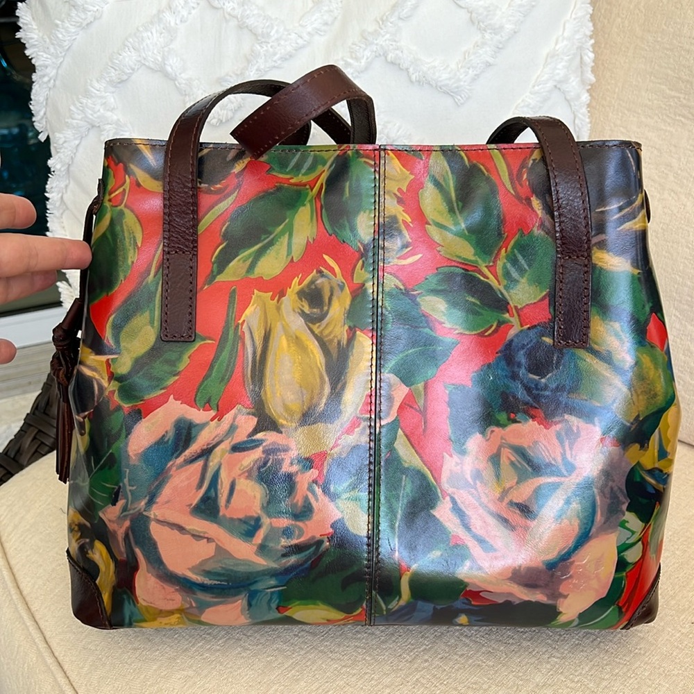 PATRICIA NASH Kemble leather tote winter bloom floral brown